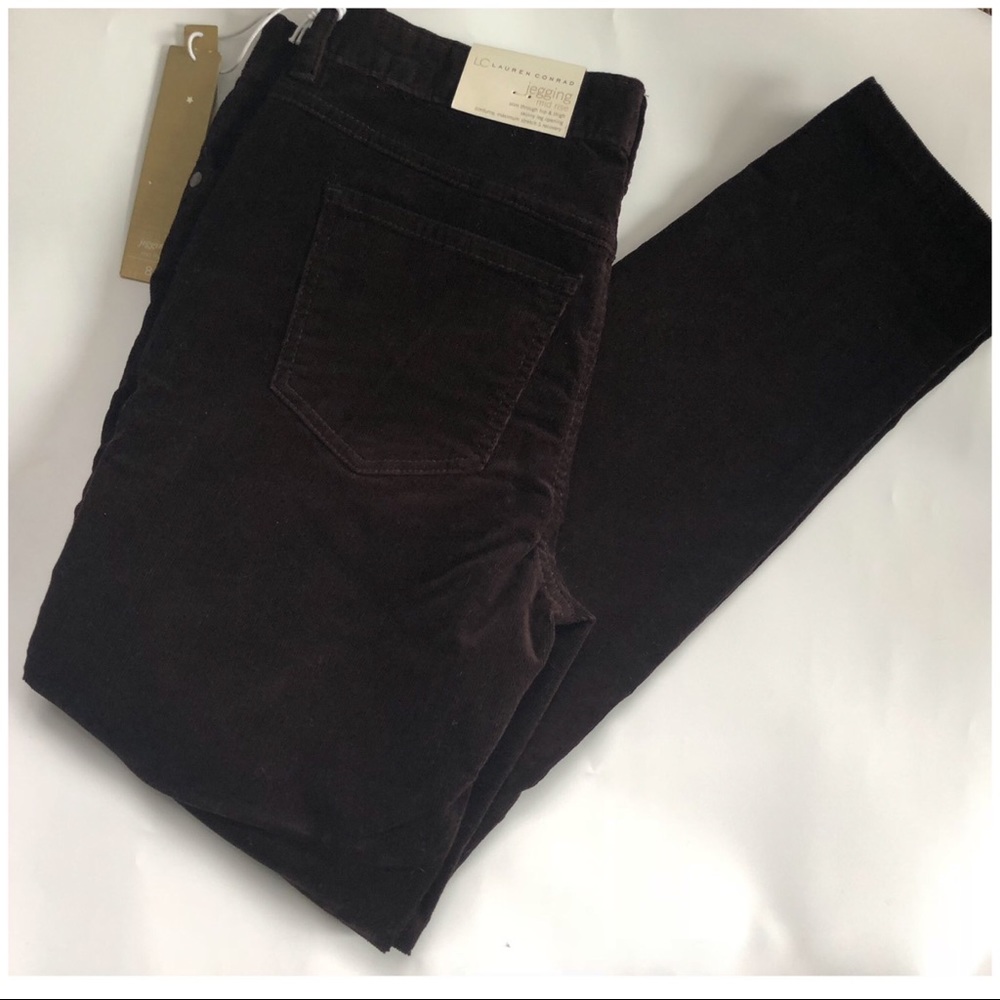 LC LAUREN CONRAD Stretch Brown Corduroy Jeggings 8 - Picture 4 of 5